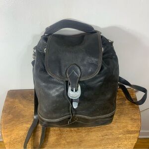 Vintage rugby unisex leather backpack